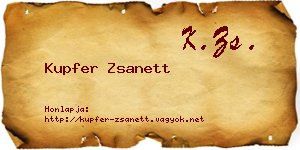 Kupfer Zsanett névjegykártya